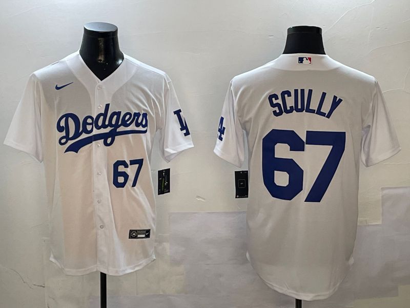 Men Los Angeles Dodgers #67 Scully White Game 2024 Nike MLB Jersey style 01082->los angeles dodgers->MLB Jersey